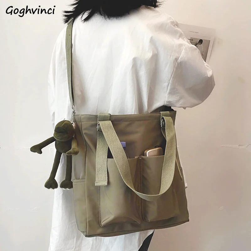 

Large Capacity School Preppy Messenger Bags Women Korean Shoulder All-match Casual Totes Crossbody Canvas Bag Harajuku Handbags