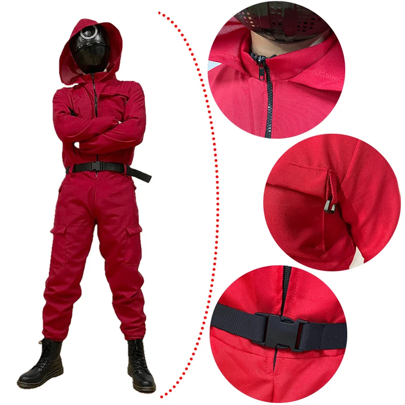 Костюм для косплея по мотивам игры кальмар круглый костюм с шестью красными