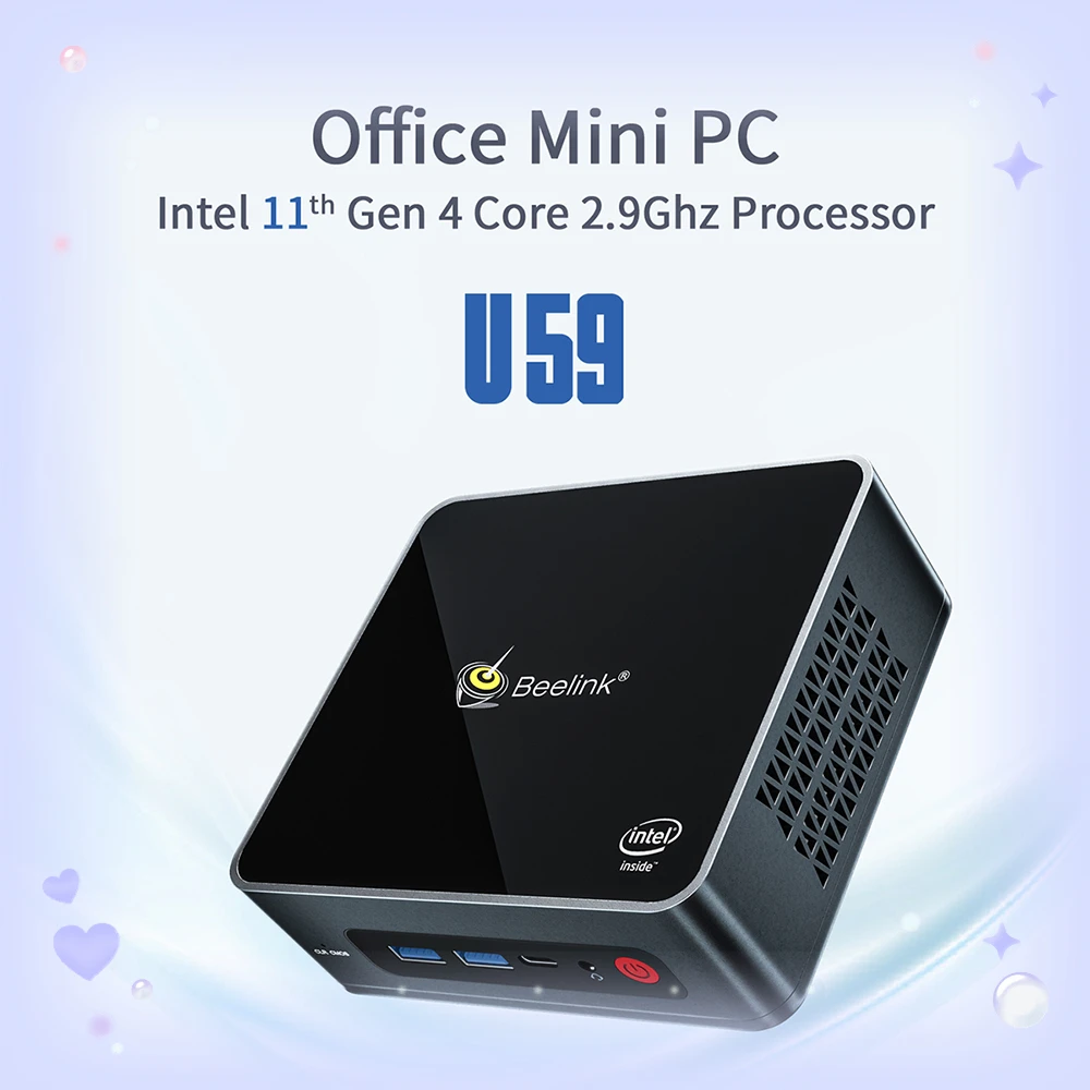 Beelink U59 Windows11 Mini PC Intel 11th Processor N5095 8GB DDR4 256GB 2.9Ghz Dual Screen 4K Dual Wifi Mini Desktop Computer
