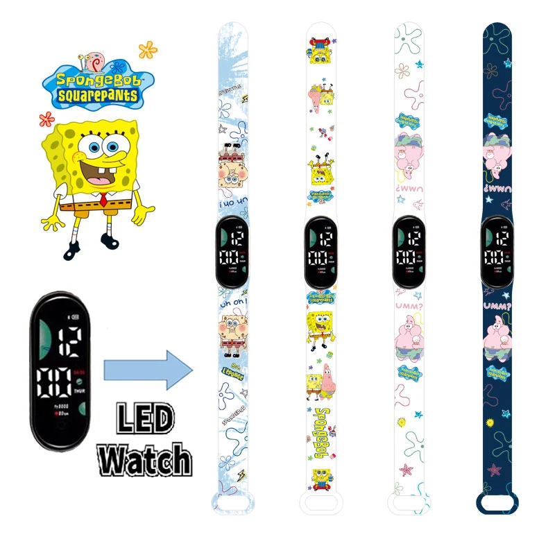 

Spongebob Children's Watch Anime Character Patrick Star Watch Bracelet Cartoon Quartz Electronic Kids Watch Birthday Gift Toys