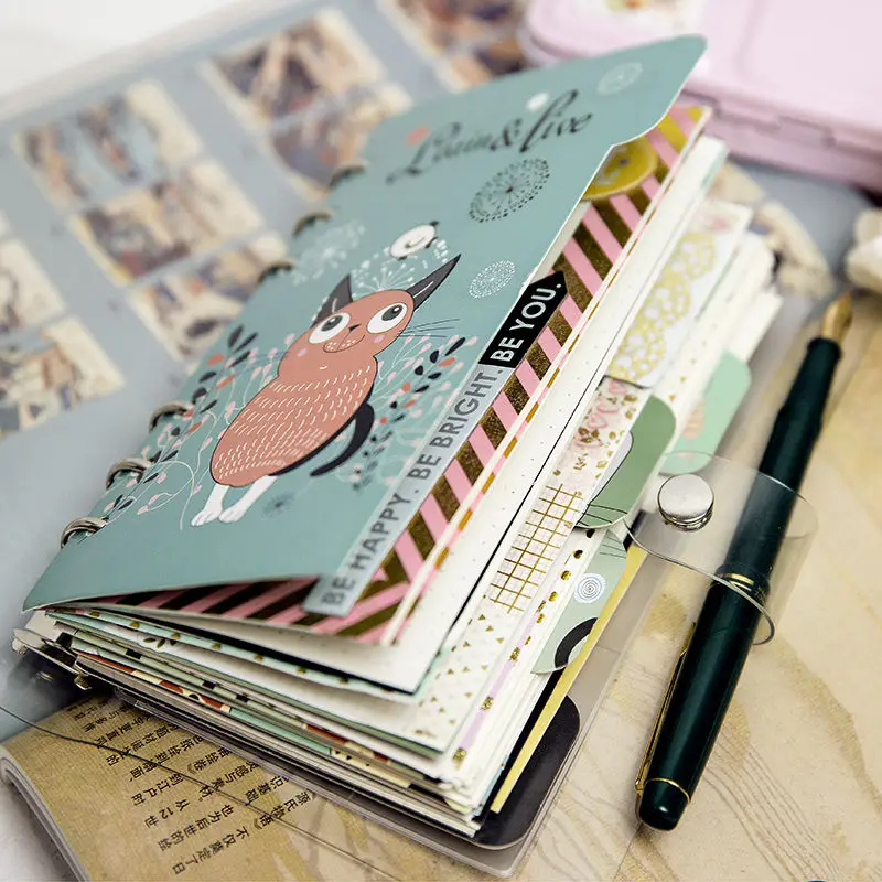 

Cute A5 A6 Notebook Binder Journal Kawaii Notepad School Travel Daily Organizer Spiral Note Book 6 Rings Stationery