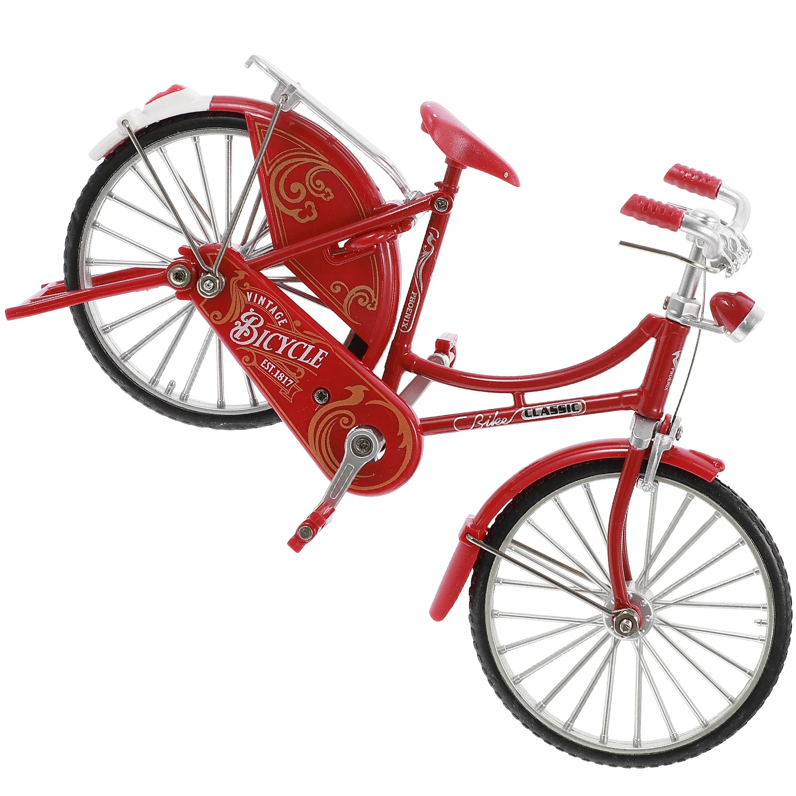 

Bicycle Model Vintage Bike Ornament 1/10 Scale Racing Car Simulation Alloy Decoration