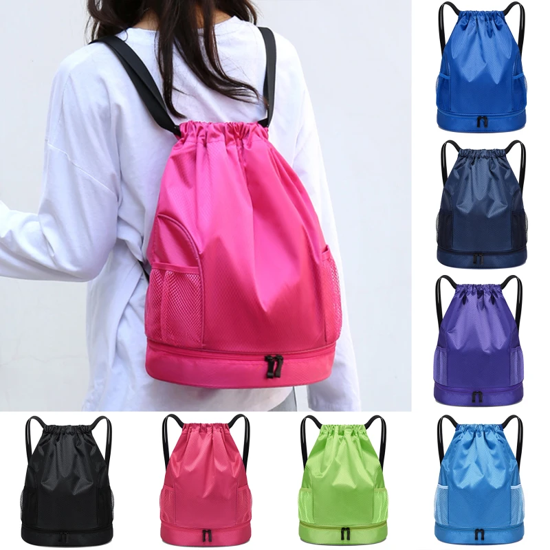 

Drawstring Shoulder Bag Women Dry Wet Separation Swimming Bag Training Bag Separate Shoe Position Waterproof Clothes Storage Bag