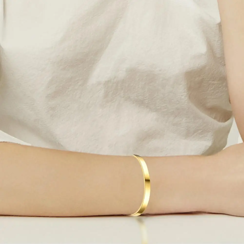 

Women Bracelet Simple All Match Good Workmanship Polished Couple Bangle Women Bangle Gift