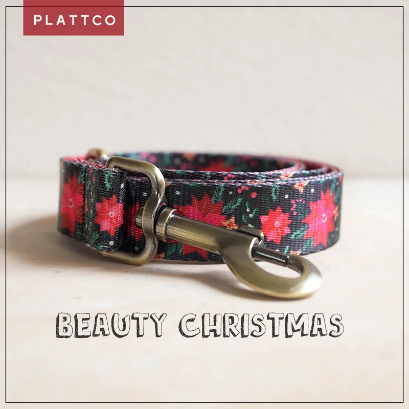 

PLATTCO розничная продажа, высокое качество, ручная работа, модный сапфировый поводок, красивый Рождественский поводок для собак, 5 размеров ...