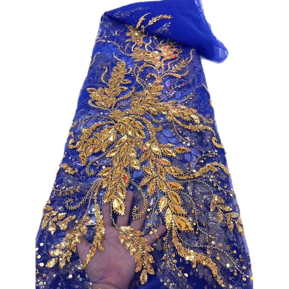 Французская Африканская 3d Кружевная Ткань С Бисером Высококачественная Вышивка