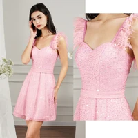 glitter luxurious short prom dress 2022 sparkly fitted pink beads sweetheart a line homecoming cocktail party valentine dress