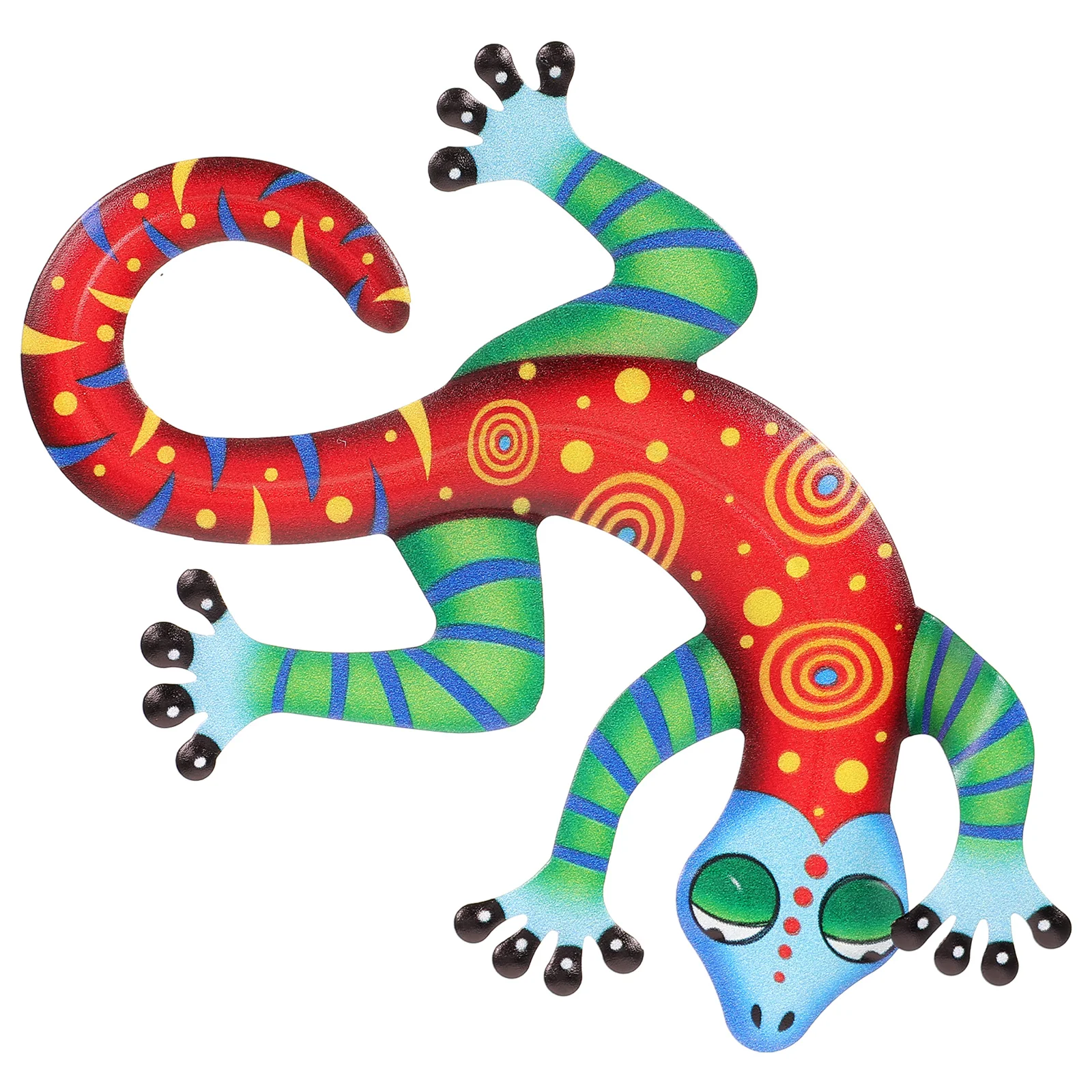 

Outdoor Playset Colorful Gecko Adornment Statue Pendant Frosted Wall Decoration Home Iron Craft