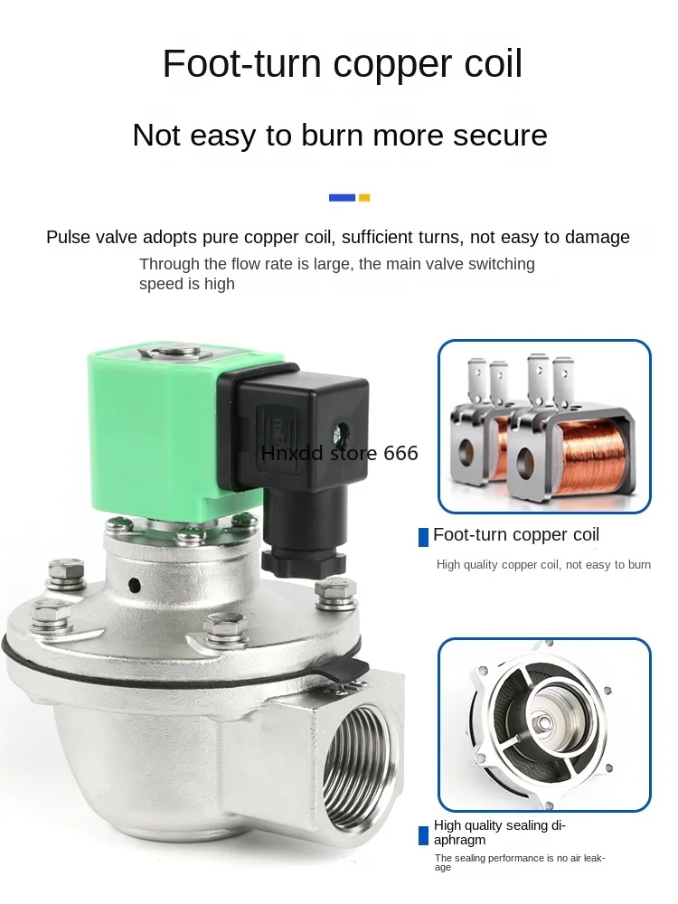 Электромагнитный импульсный клапан из нержавеющей стали 304 DMF-Z- 20/25/40/50/62/76