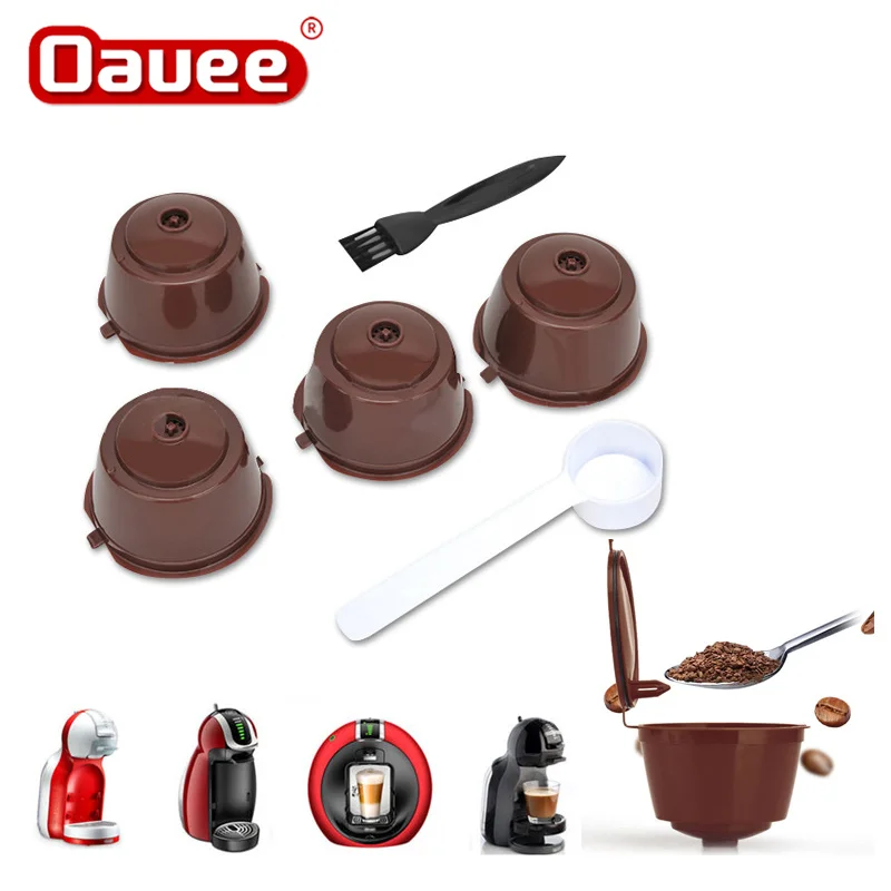 

1Ps Coffee Capsule Filter Cup Reusable Plastic Caps Spoon for Nescafe Dolce Gusto Coffee Machine Kitchen Coffee Accessories
