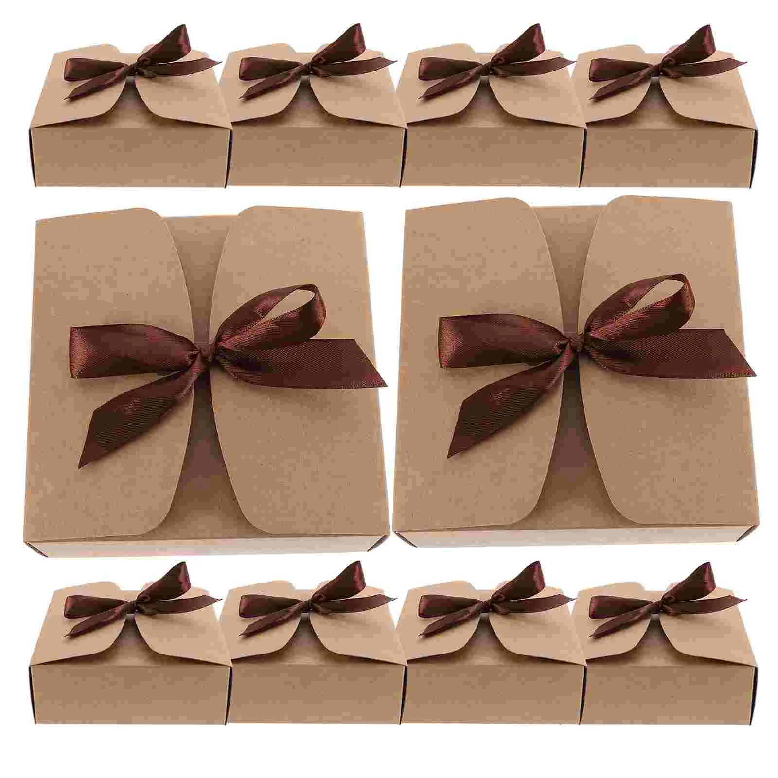 

20 Pcs Square Box Gift Cases Container Portable Candy Kraft Paper Packaging Party Bridesmaid