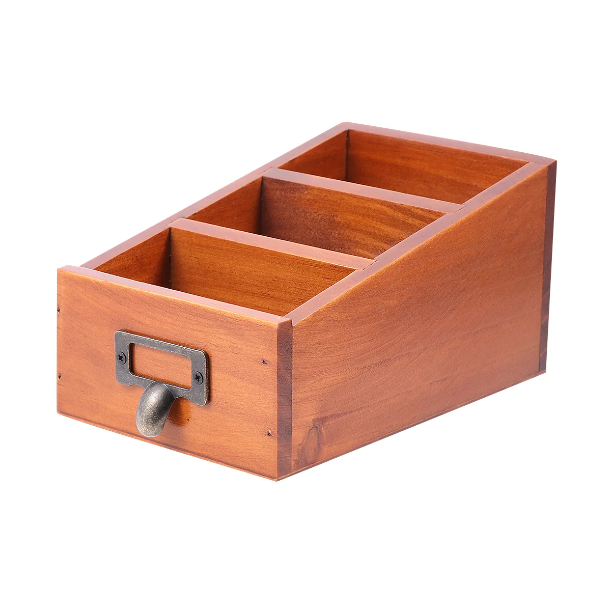 

Multifunction Desktop Storage Box Office Home Wooden Storage Compartment Organizer Sundries Container Pen Holder (Light Table