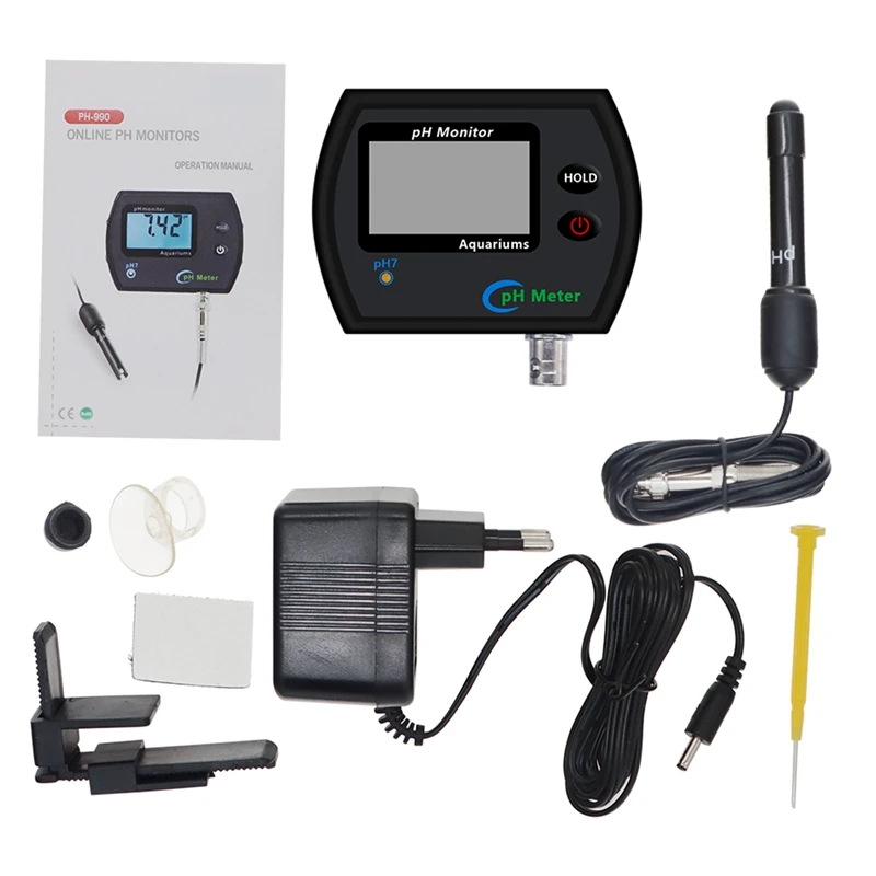 

PH-990 Professional Accurate PH Meter Multi-Parameter Water Quality Monitor Online PH Monitor For Aquarium US Plug