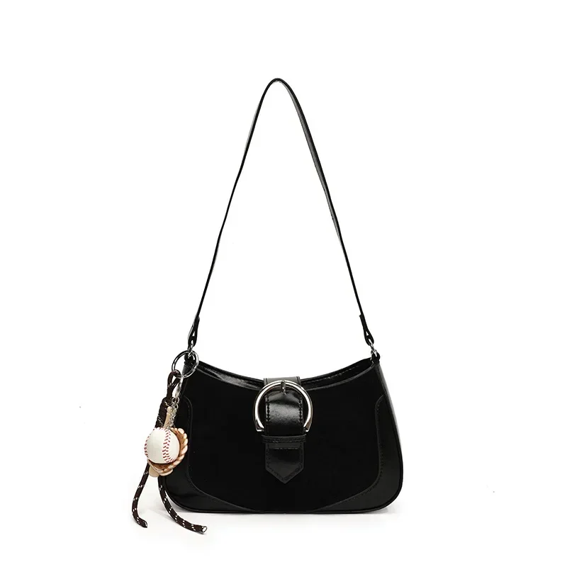 Темпераментная красная сумка подмышки с пендой винтажная женская осенне-зимняя