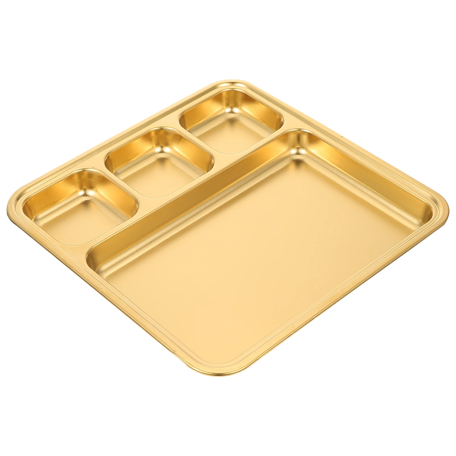

Plate Plates Divided Dinner Stainless Steel Food Tray Compartment 4 Indian Trays Lunch Serving Portions Adults Thali Dishes