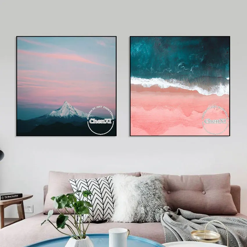 Абстрактный Декор для гостиной ручная роспись картина маслом заснеженной горы