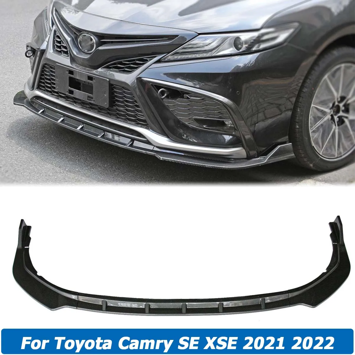 

For Toyota Camry SE XSE Sport 2021 2022 Front Bumper Lip Spoiler Side Splitter Deflector Chin Body Kit Guard Car Accessories