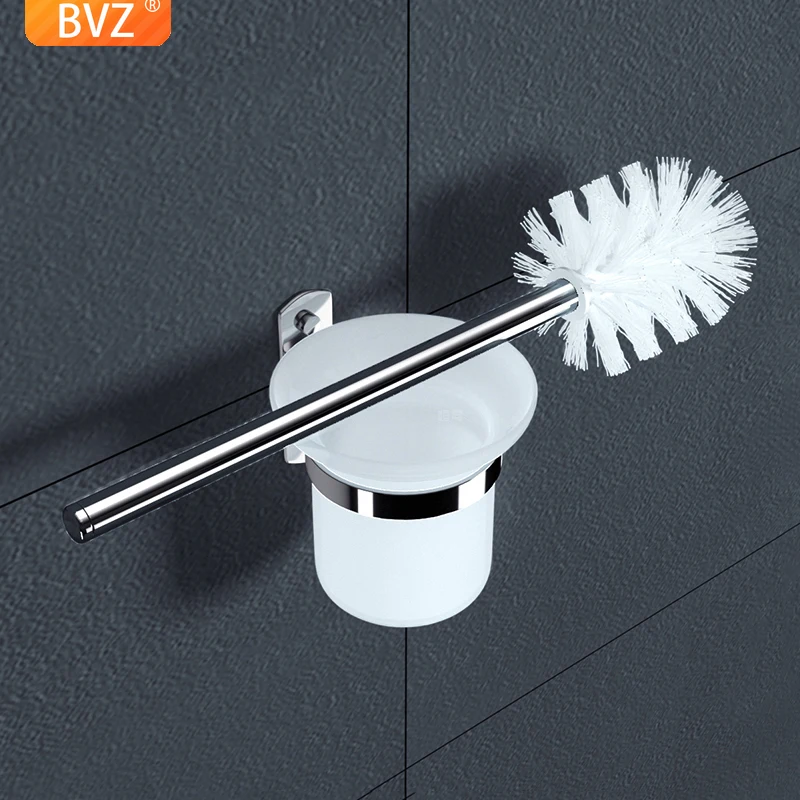 

BVZ Toilet Brush Holder Nail-free Wall-Mounted Stainless Steel PP WC Cleaning Utensils For Toilet Bathroom Accessories Sets 2022