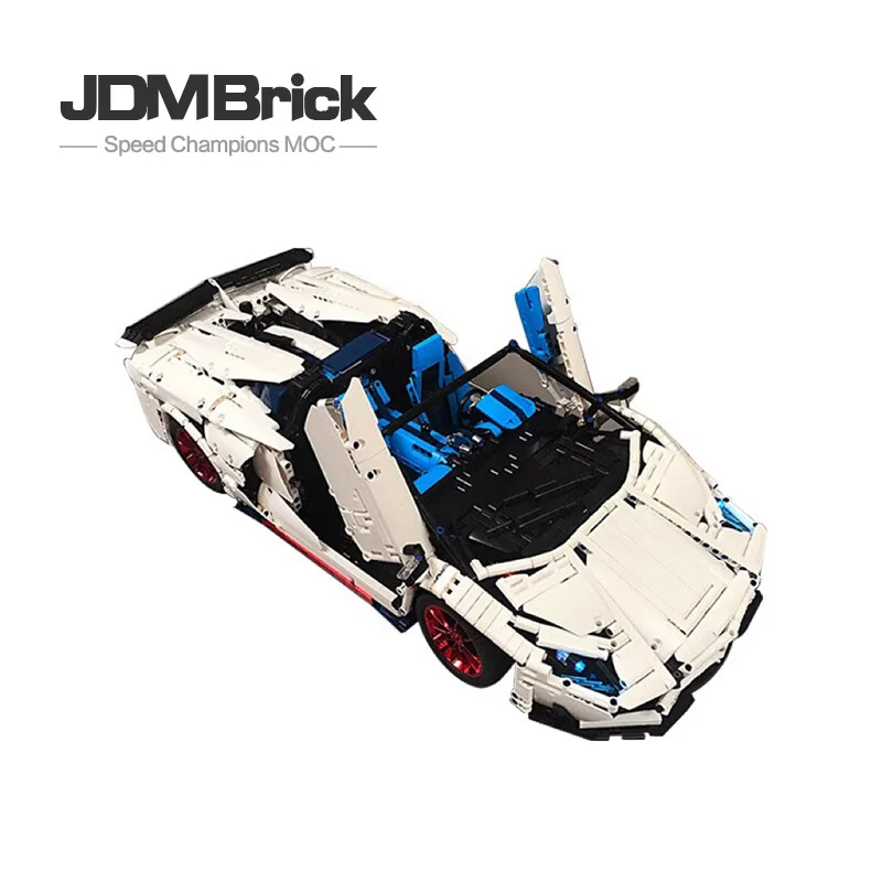 

MOC-17698 Assembled Building Block Technology Series Aventador SVJ Remote Control with Electric Parts Sports Car