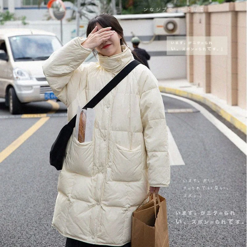 Down Fur Puffy Puffer Jacket Outwear Feather Female Student  Winter 2022 Warm Super Hot Winter Long Coat Women Harajuku Big Size
