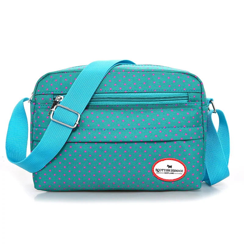 

2021 Fashion Polka Dot Multicolor Printed Canvas Women's Crossbody Bag Trend Shoulder Bag Nylon Leisure Colors Messenger Bag sac