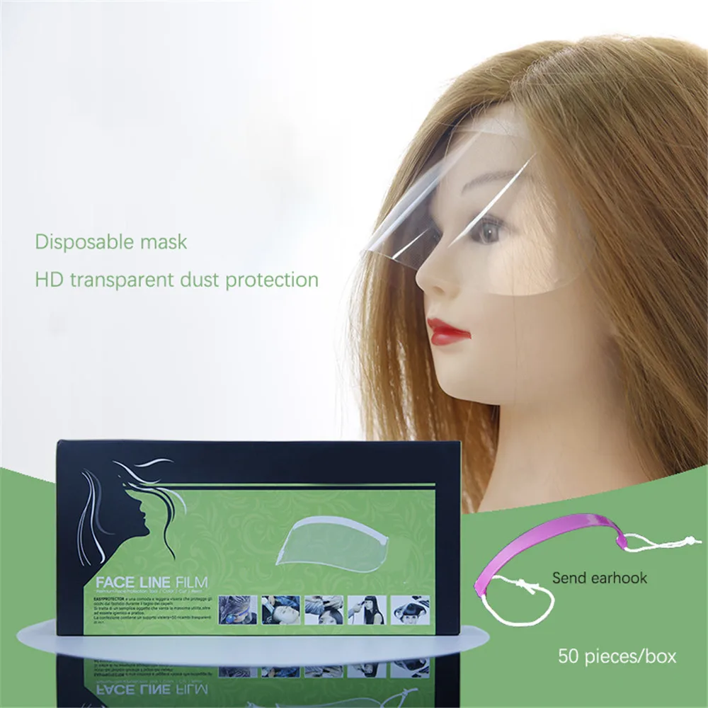 

50Pcs Hairspray Plastic Shield Eye Face Protector Cover Hair Salon Home Haircut Mask Plate Durable Portable Prevent Hair Falling