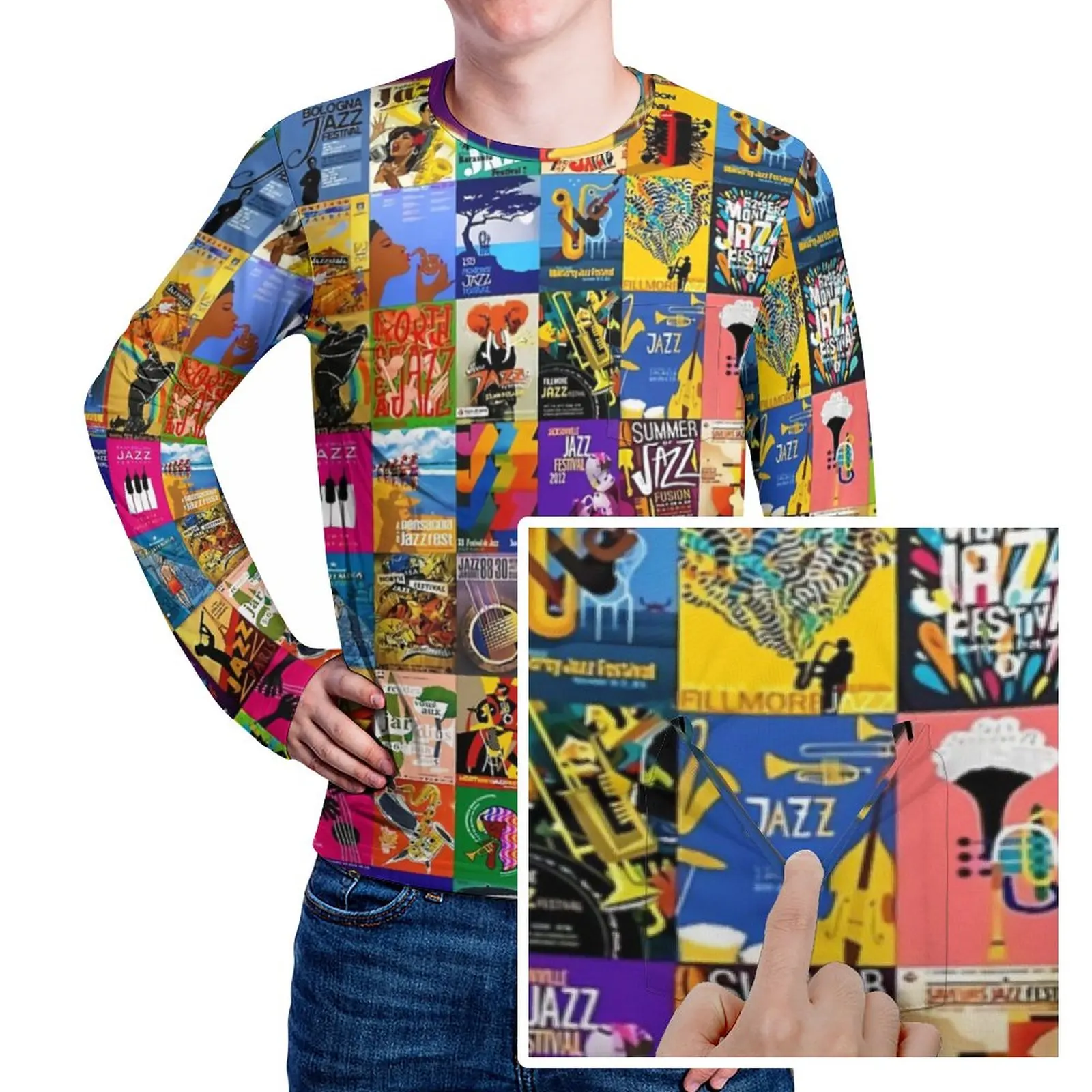 

Футболка в стиле Харадзюку с принтом и длинным рукавом, размеры до 5XL