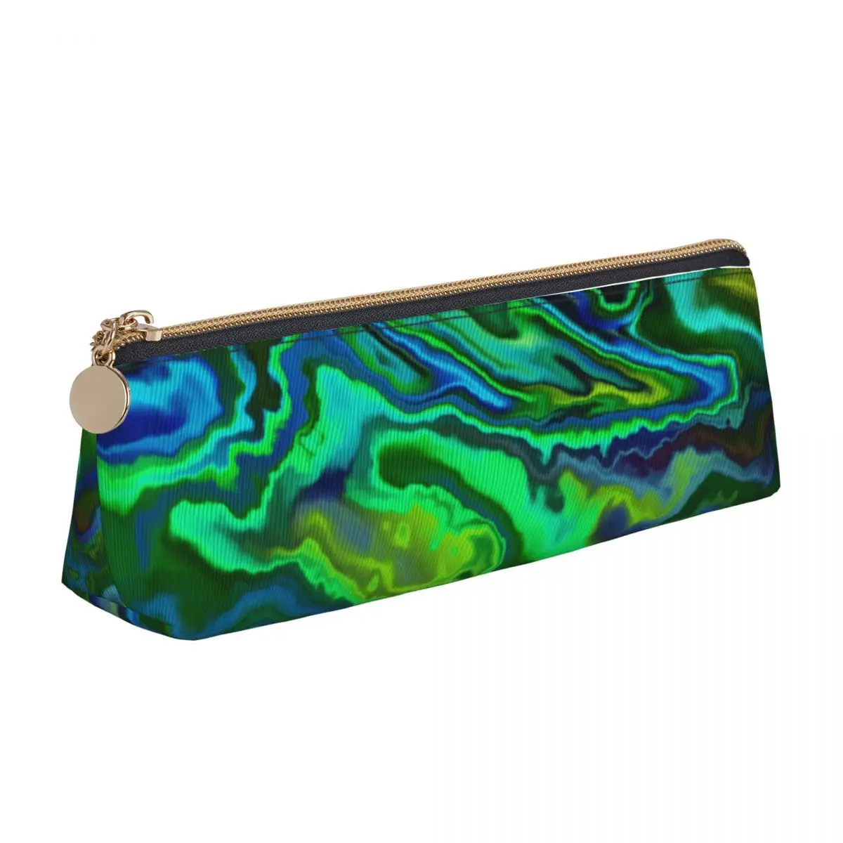 

Зеленая жидкость Φ абстрактный принт для начальной школы большой емкости Пенал подростковый кавайный кожаный Органайзер для ручек