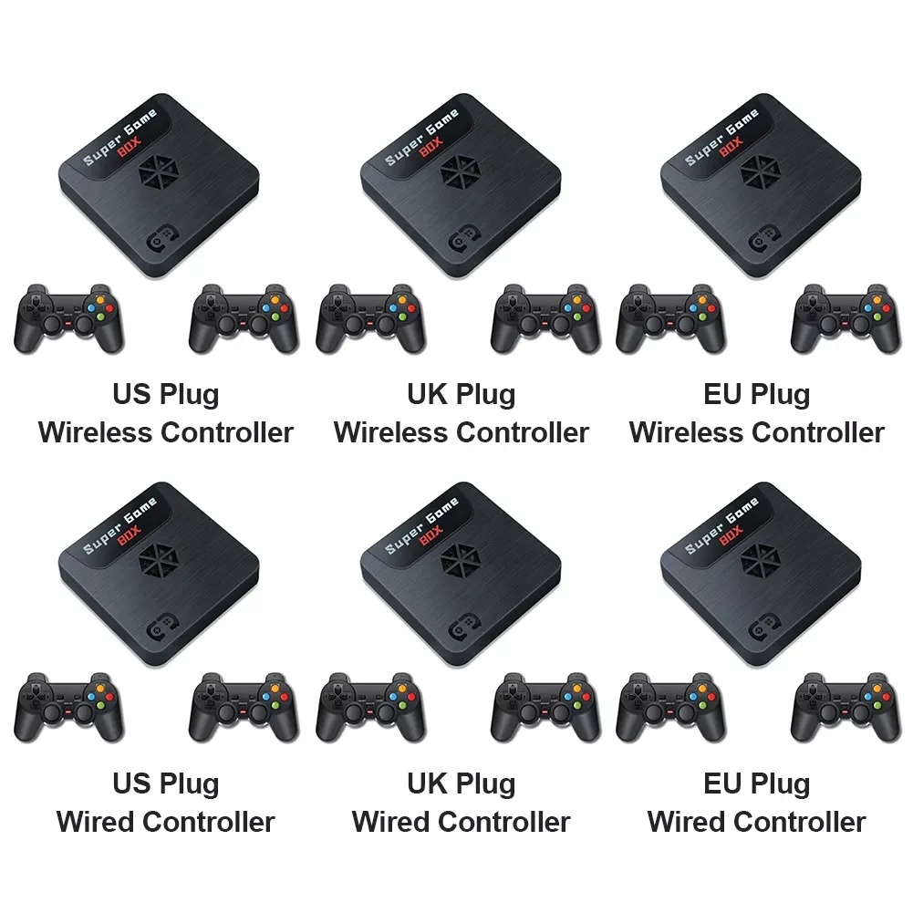 

NEW2023 Mini Retro Console Wireless Controller Dual Players 3D Retro TV Video 9000+ Games 2.4G Game Player for PSP PS1