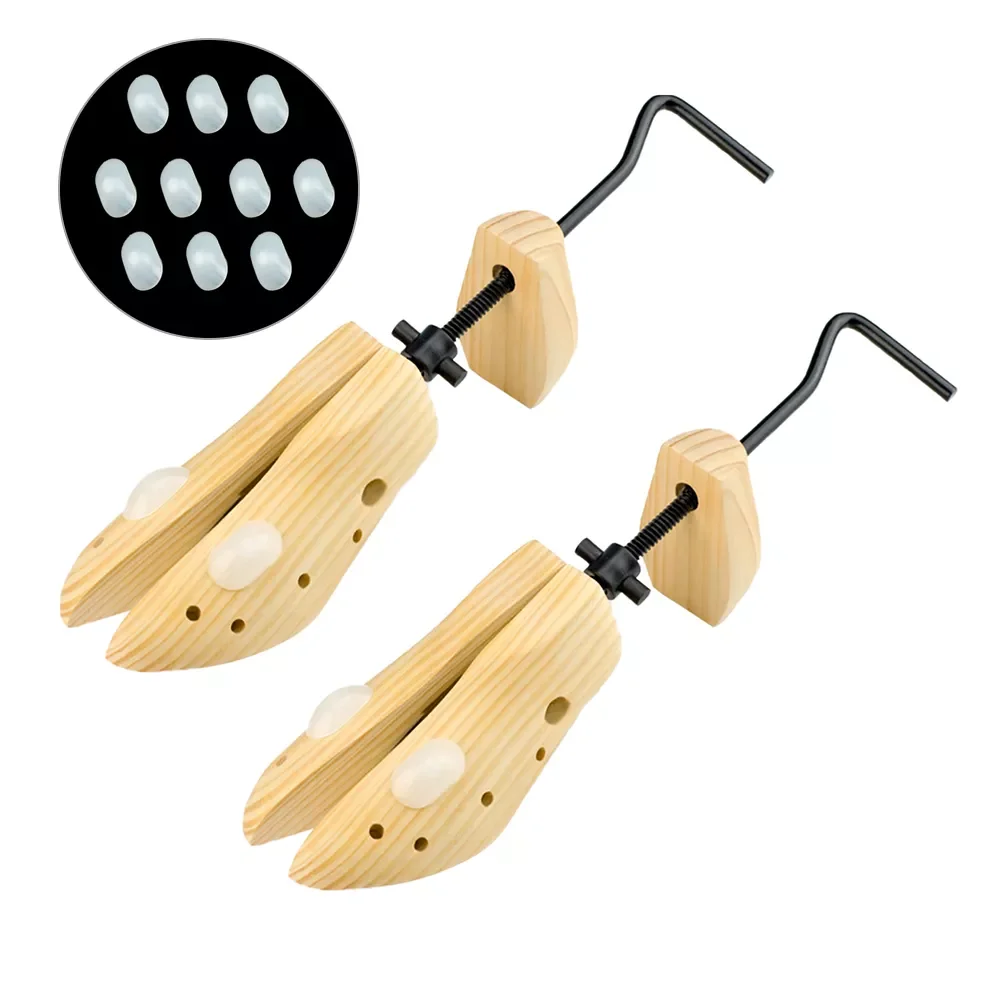 

2pcs Man Women Widener Home For Pinch Easy To Use Durable Shoe Stretcher Adjustable Length Anti Crease Natural Wood Non Slip