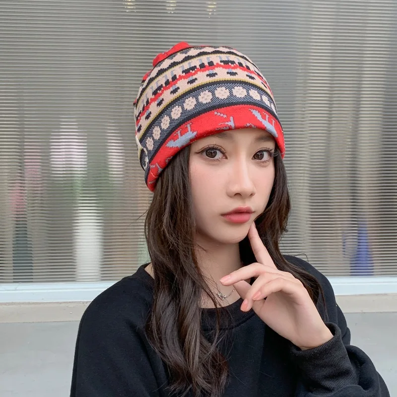 Зимняя женская шапка теплые облегающие шапки головной убор бандана повязка на