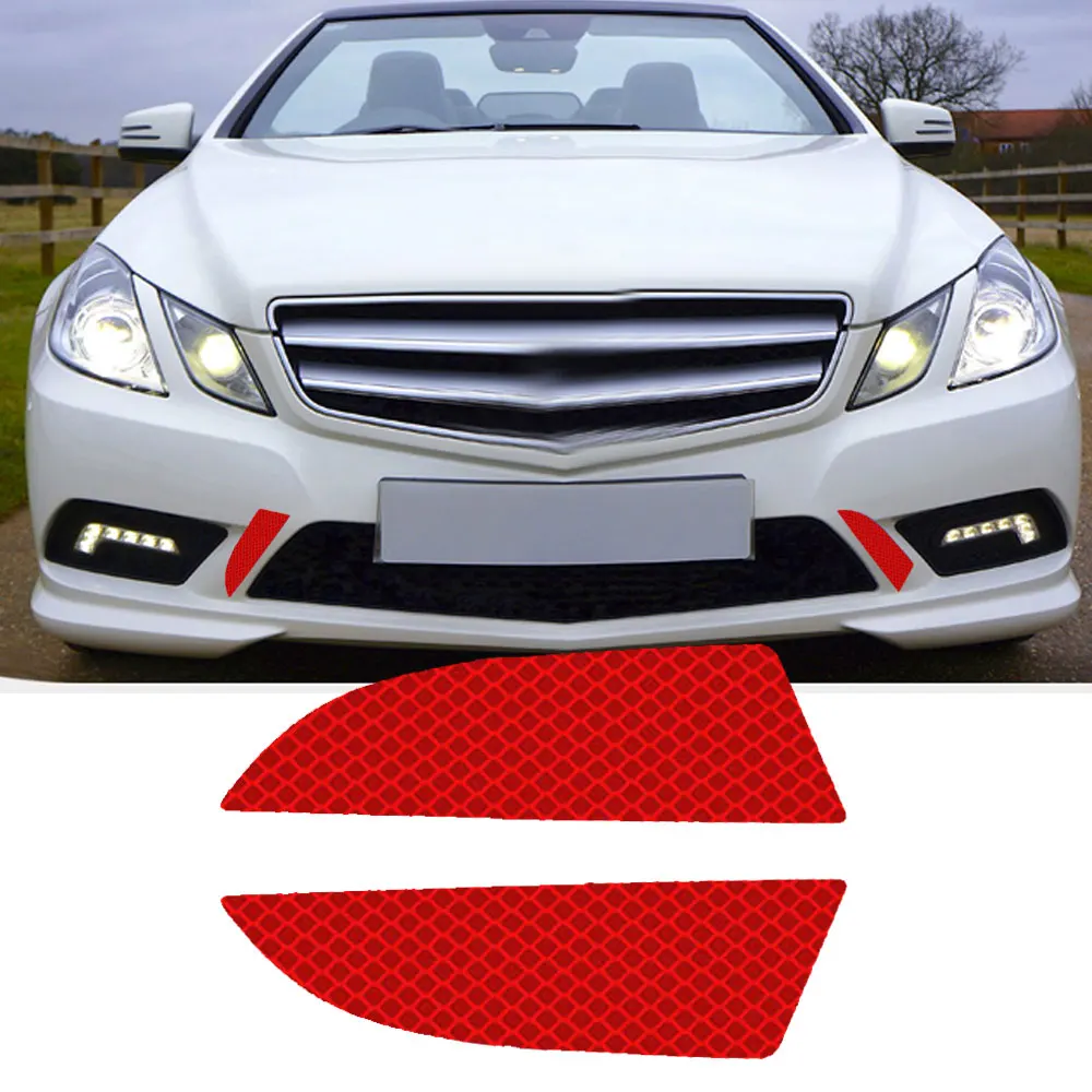 

2Pcs/Set Car Reflector Protective Sticker Scratches Safety Warning Reflective Car Stickers Acessorio Para Carro Reflective Tape