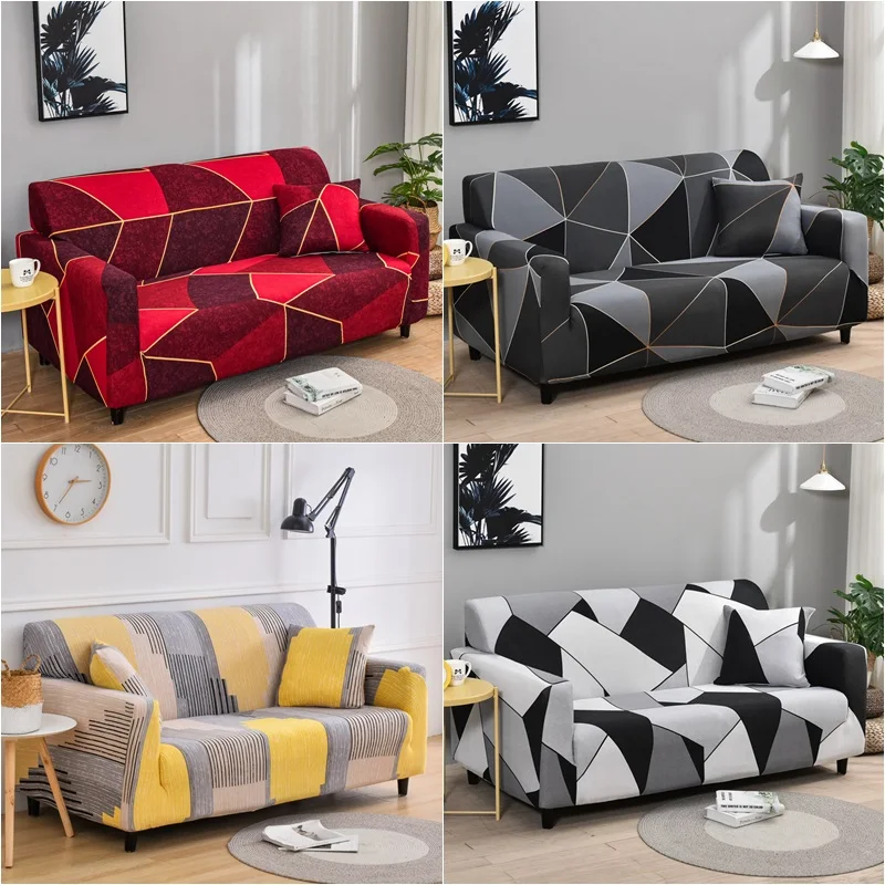 

1/2/3/4 Seater Geometric Sofa Cover Stretch Spandex L Shape Sofa Covers Chaise Longue Corner Couch Slipcover Furniture Protector