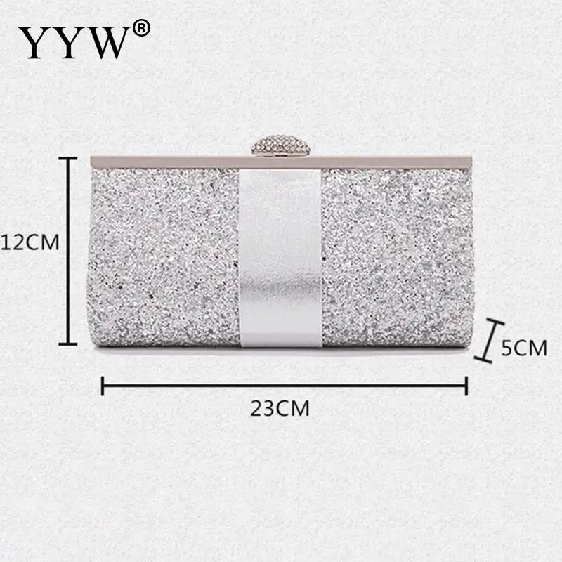Fashion Sequins Beading Evening Clutch Handbag with Satin Women Metal Chain Crossbody Shoulder Envelope Messenger Purse Wallet