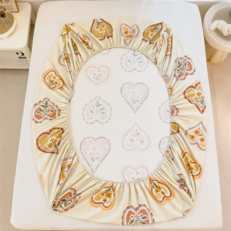 1 шт. простыня из 100% хлопка с принтом в виде сердца