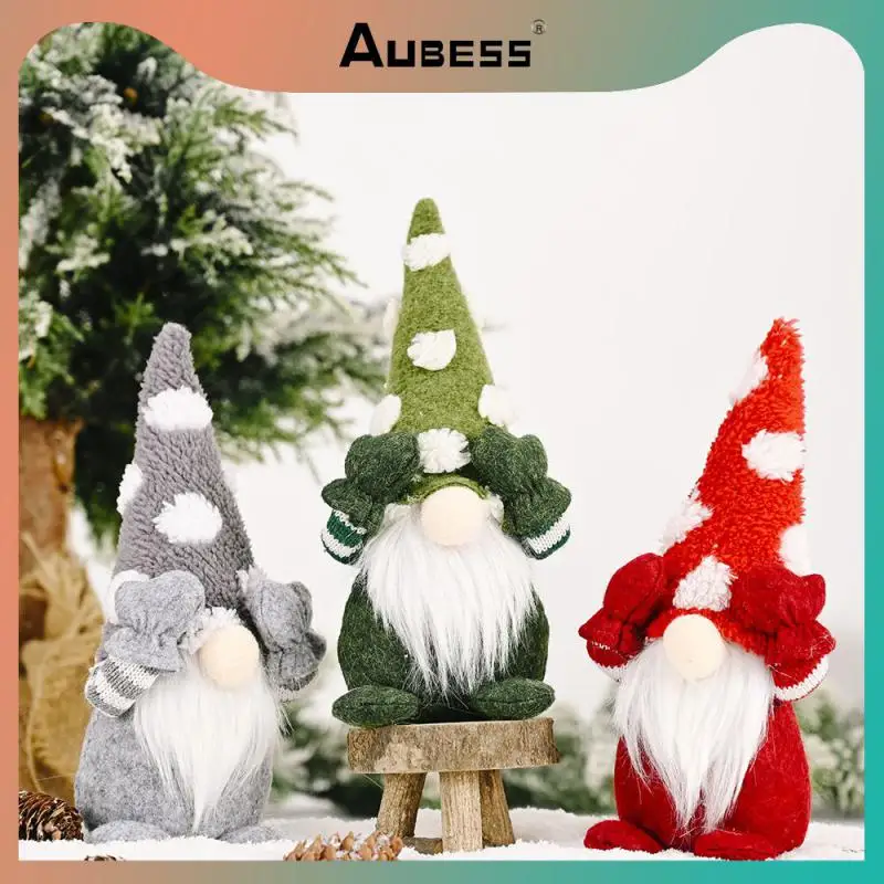 

Cute Snowflake Hat Elderly Faceless Doll Gifts Christmas Ornament The Old Man In The Forest Eye Covering Doll Party Decoration