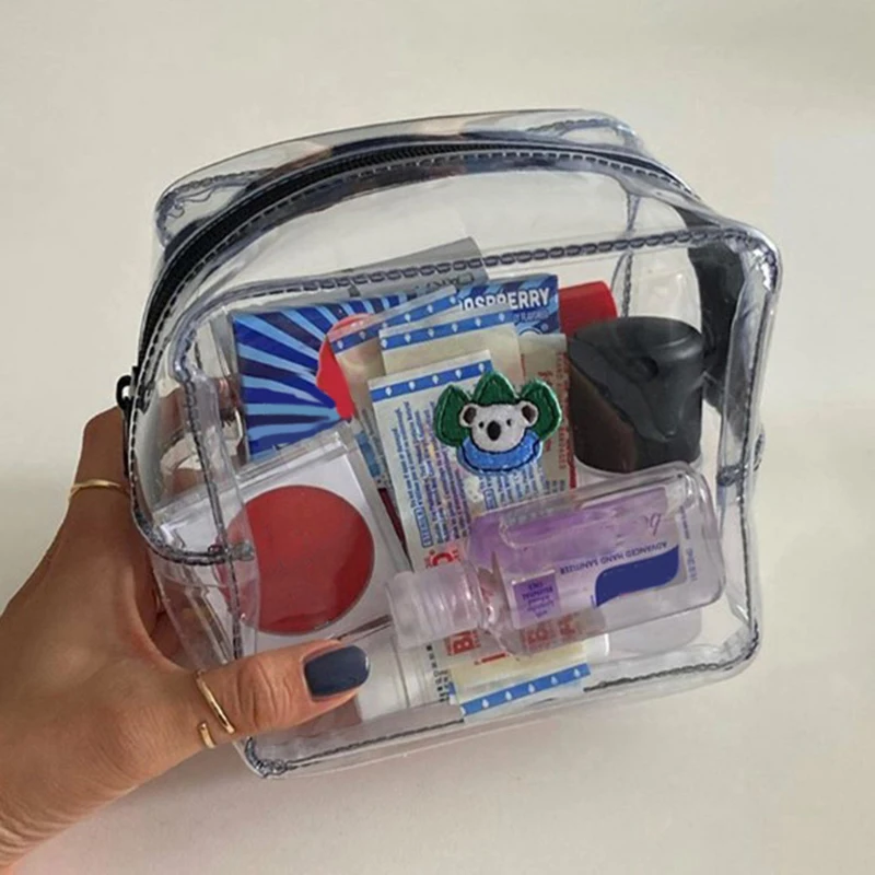 

Transparent PVC Makeup Bag Embroidered Cute Koala Travel Portable Wash Bag With Zipper Stationery Case Desk Storage Supplies