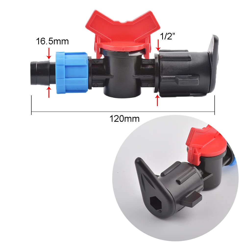 16mm Micro Irrigation Drip Tape Connectors Tee Repair Elbow End Plug Tap Fittings Locked Hose Joints Greenhouse Coupler 1Pc images - 6