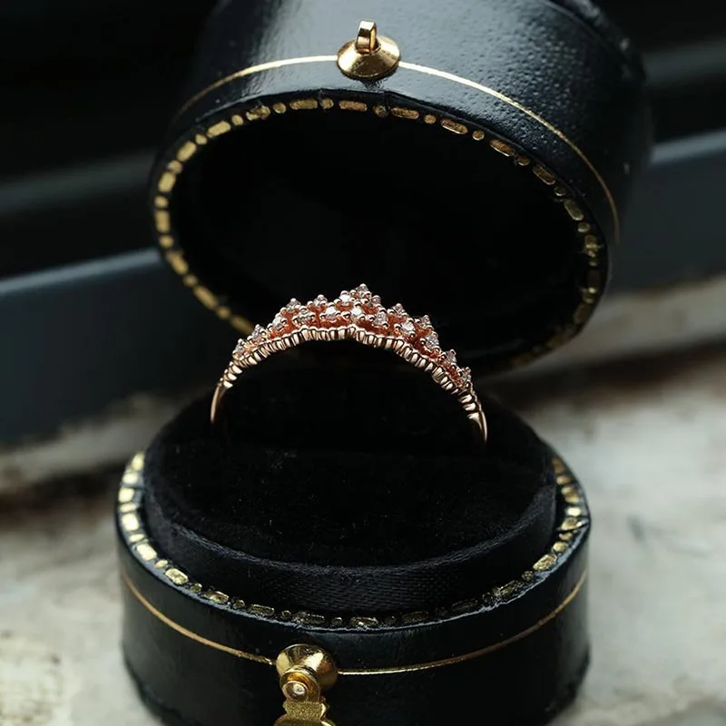 Кольцо из серебра 925 пробы с розовым золотом кольцо короной ювелирные изделия