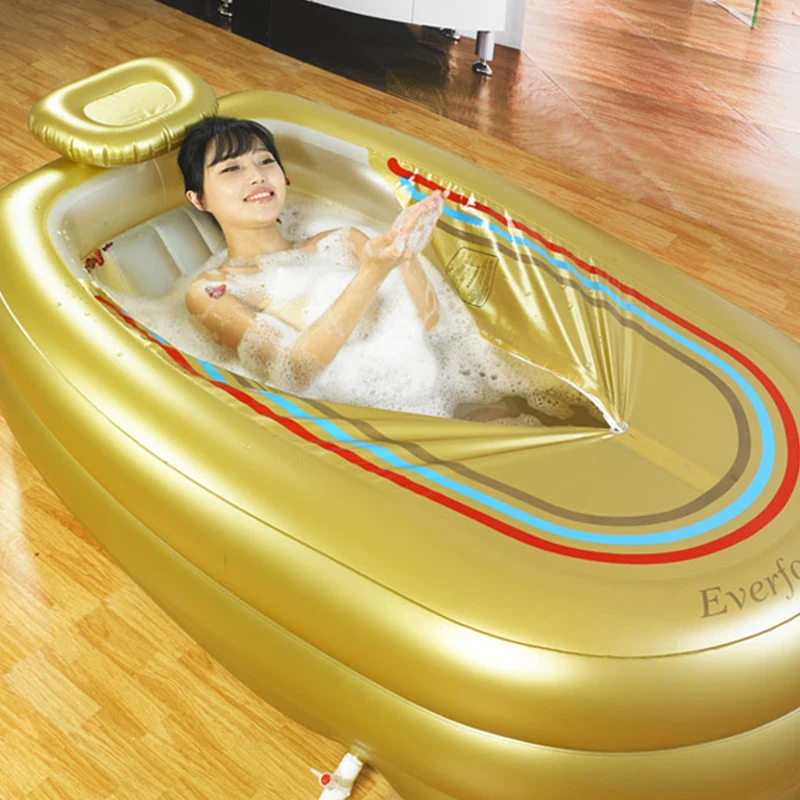 

Portable Bathtub for Adults Large Large Inflatable Bath Bucket Zippered Seat 168cm Hot Tub Spa Inflavel Bathroom Products AB50YG