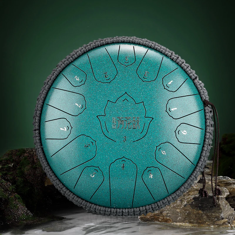 

Стальной барабан для языка hlру, 13 дюймов, 15 нот, музыкальные инструменты, ручной барабан, перкуссионный инструмент, барабанные палочки, Музы...