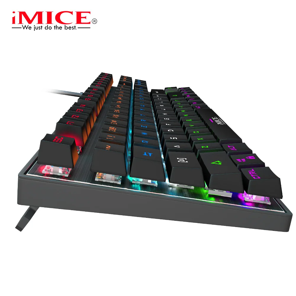 IMICE MK-X60 USB Проводная металлическая подсветка RGB игровая Механическая клавиатура с