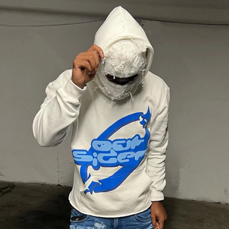

Men's Y2k Long-sleeved Off-white Sweatshirt Super Dalian Hoodie Trapstar Graphic Hoodies2022 Top Fashion Hip-hop Street Sweater