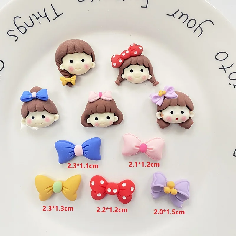 

50pcs DIY Cute girl Bowknot Nail Art Hair Accessories Phone Case Refrigerator Shell Patch SC001108