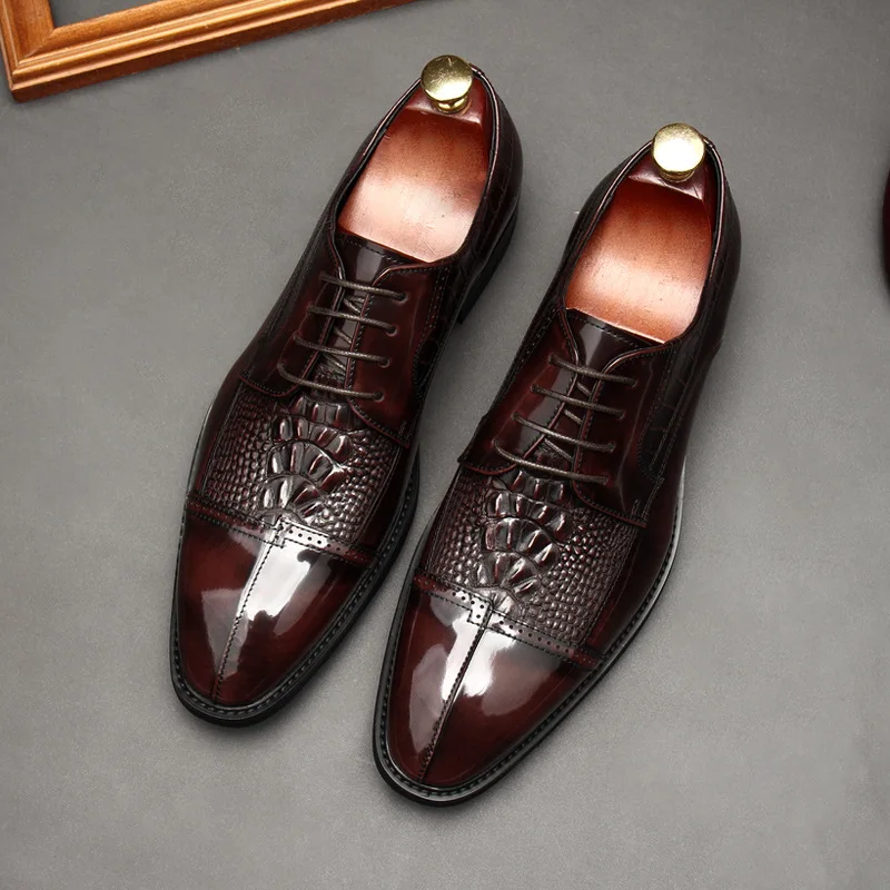 

2022 High Quality Brogues Dress Shoes Men Genuine Cow Leather Formal Office Daily Career Wedding Business Shoes