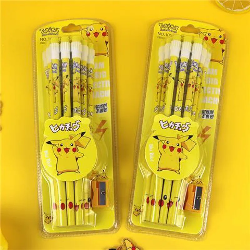 

Pokémon Stationery Pikachu Pencil Student Writing Pen with Big Head Eraser Kindergarten Prize Pencil Stationery School Supplies