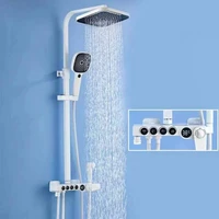 digital display thermostatic shower set shower set copper home bath white shower set bathroom faucet shower faucet