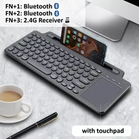 2 4g wireless bluetooth keyboard with number touchpad mouse card slot numeric keypad for android ios desktop laptop pc tv box
