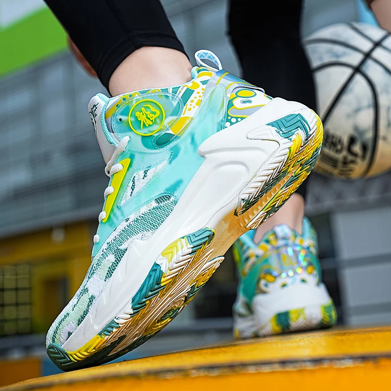 2023 New Rubber Anti-skid Professional Basketball Shoes Breathable High-top Sports Shoes Fashion Couple Shoes Tennis Men's Shoes