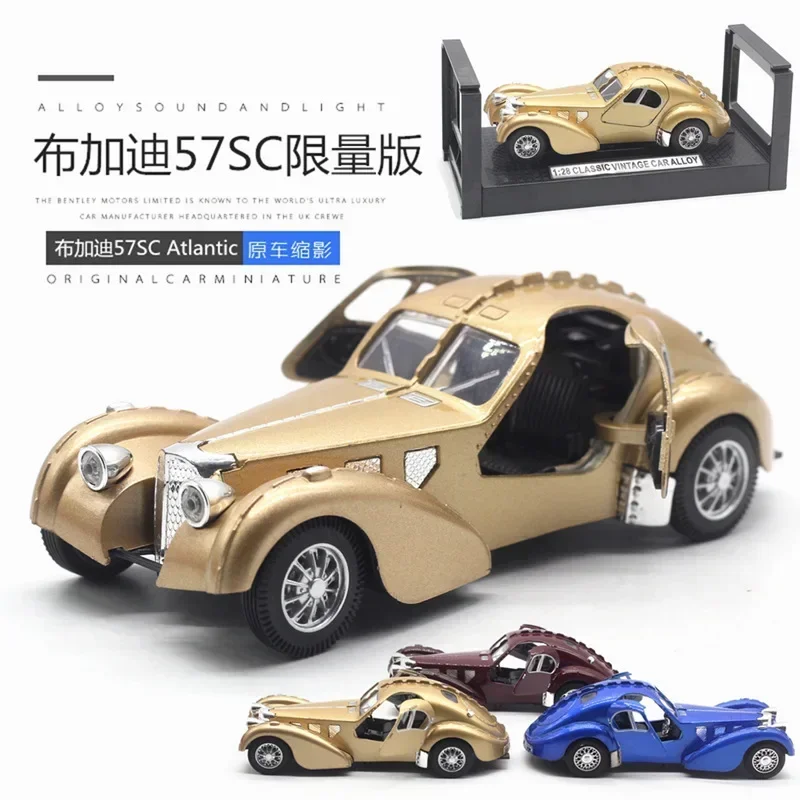 Классический металлический автомобиль Bugatti 57SC Atlantic RMZ city 1:28
